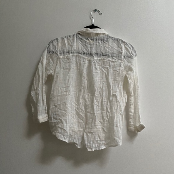 Hollister White Cotton Textured Wrap Shirt - Picture 6 of 7